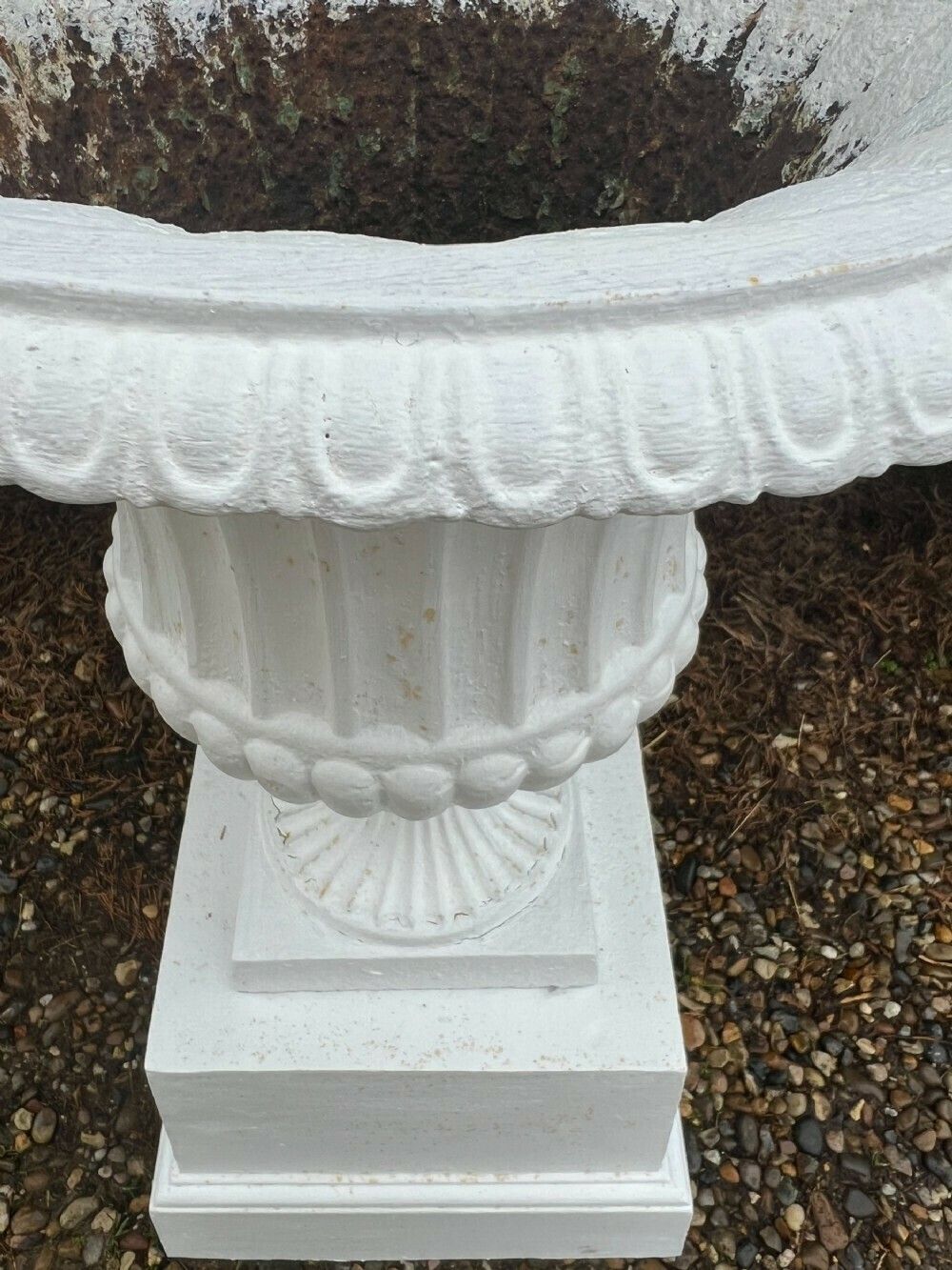 19th.Century Cast Iron Garden Urn On Stand photo for sale