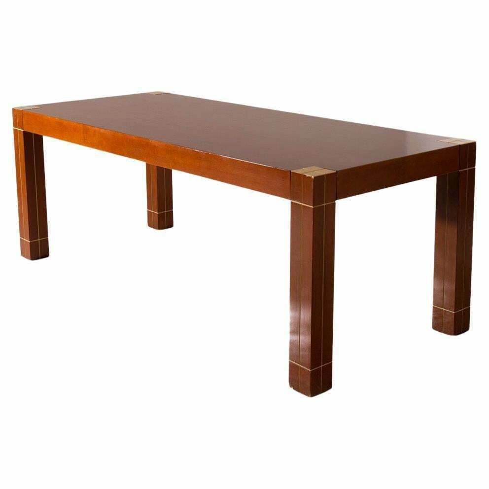 Italian Table With Brass Edges In The Renato Polidori Style