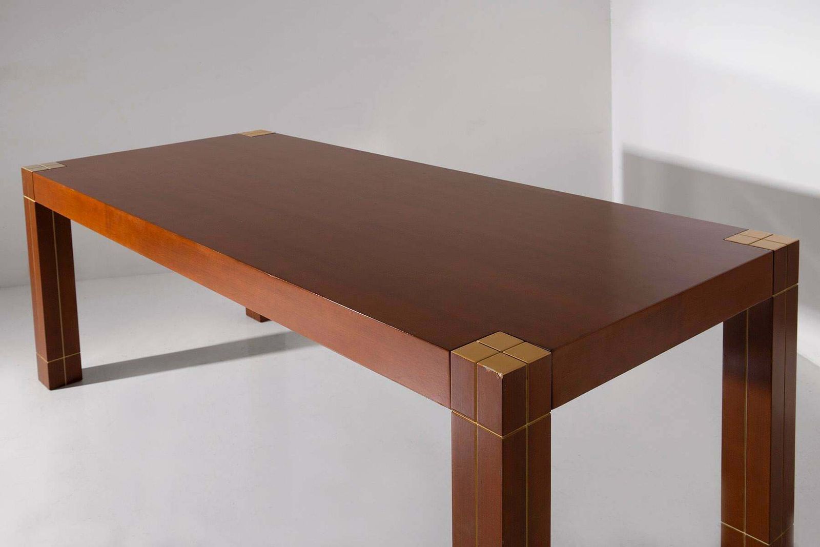 photo for sale Italian Table With Brass Edges In The Renato Polidori Style