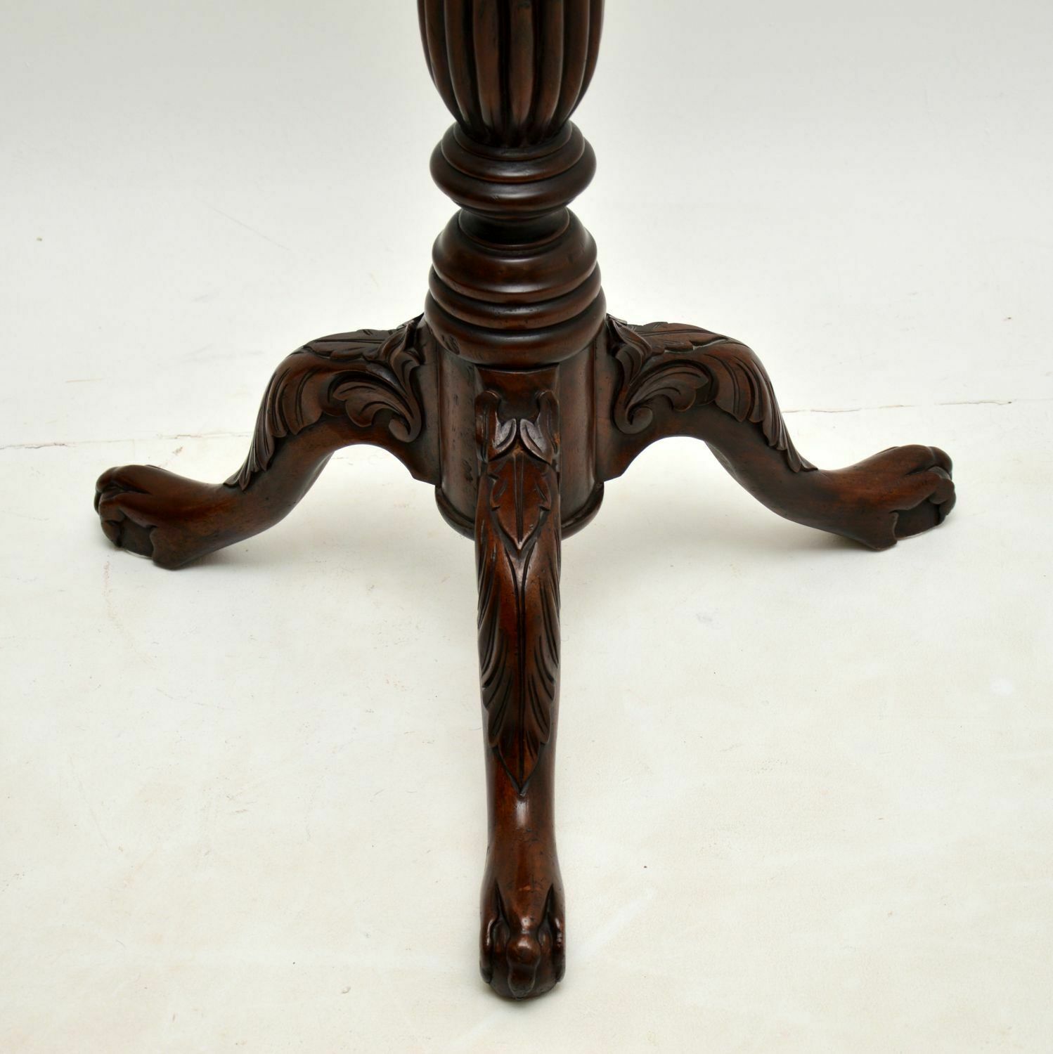 Antique Victorian Carved Mahogany Torchere / Plant Table photo Home Decor