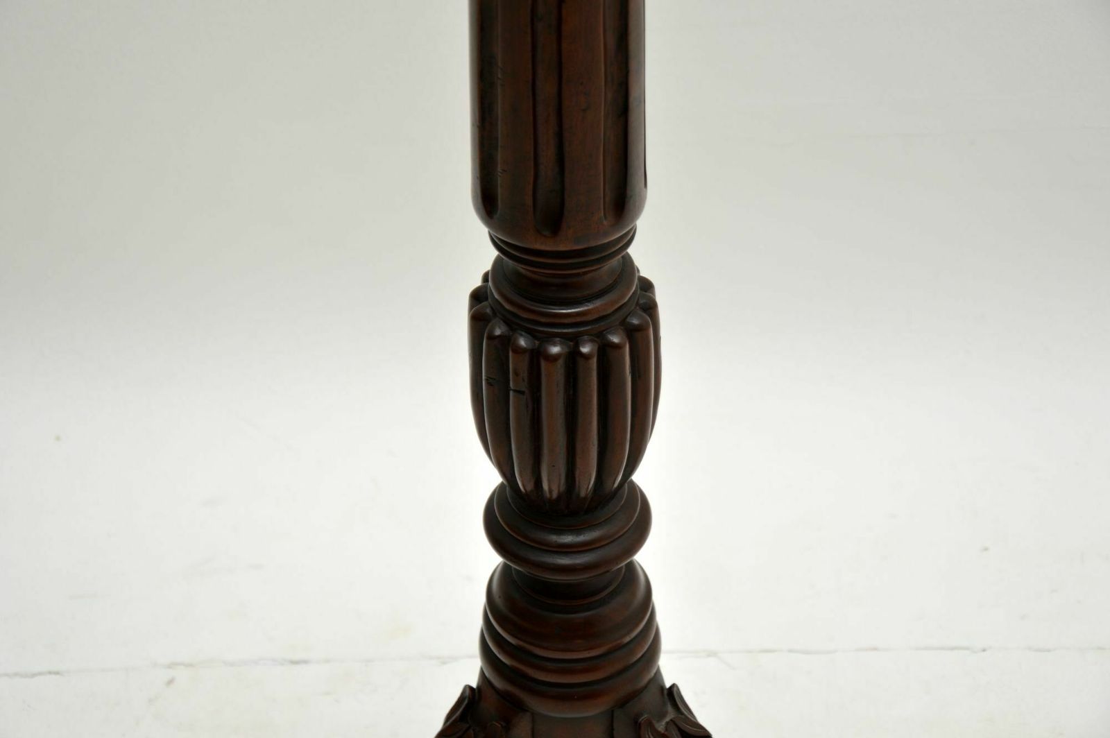photo for sale Antique Victorian Carved Mahogany Torchere / Plant Table