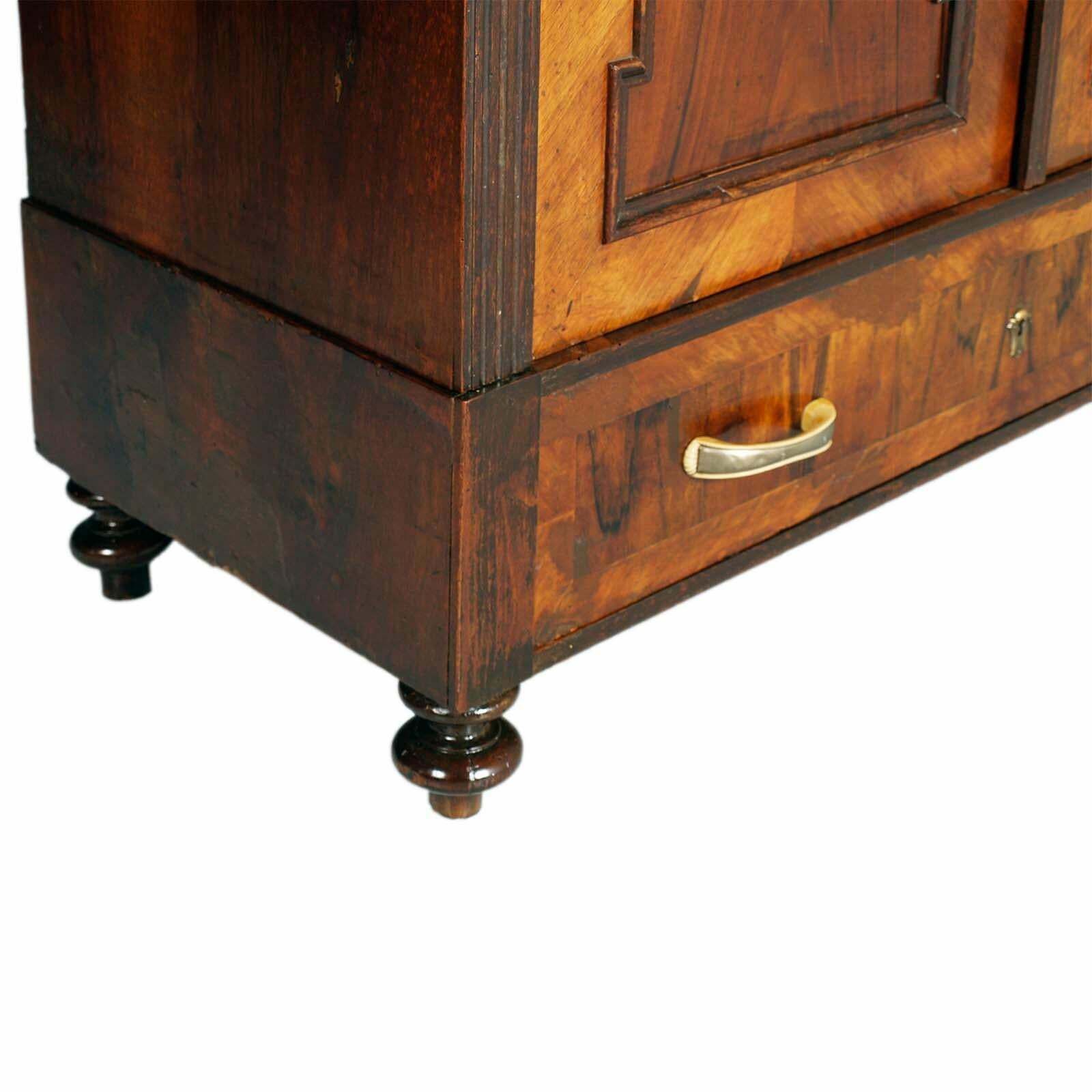 19th Century Austrian Biedermer Wardrobe , Walnut And Walnut Veneer Wax Polished photo furniture