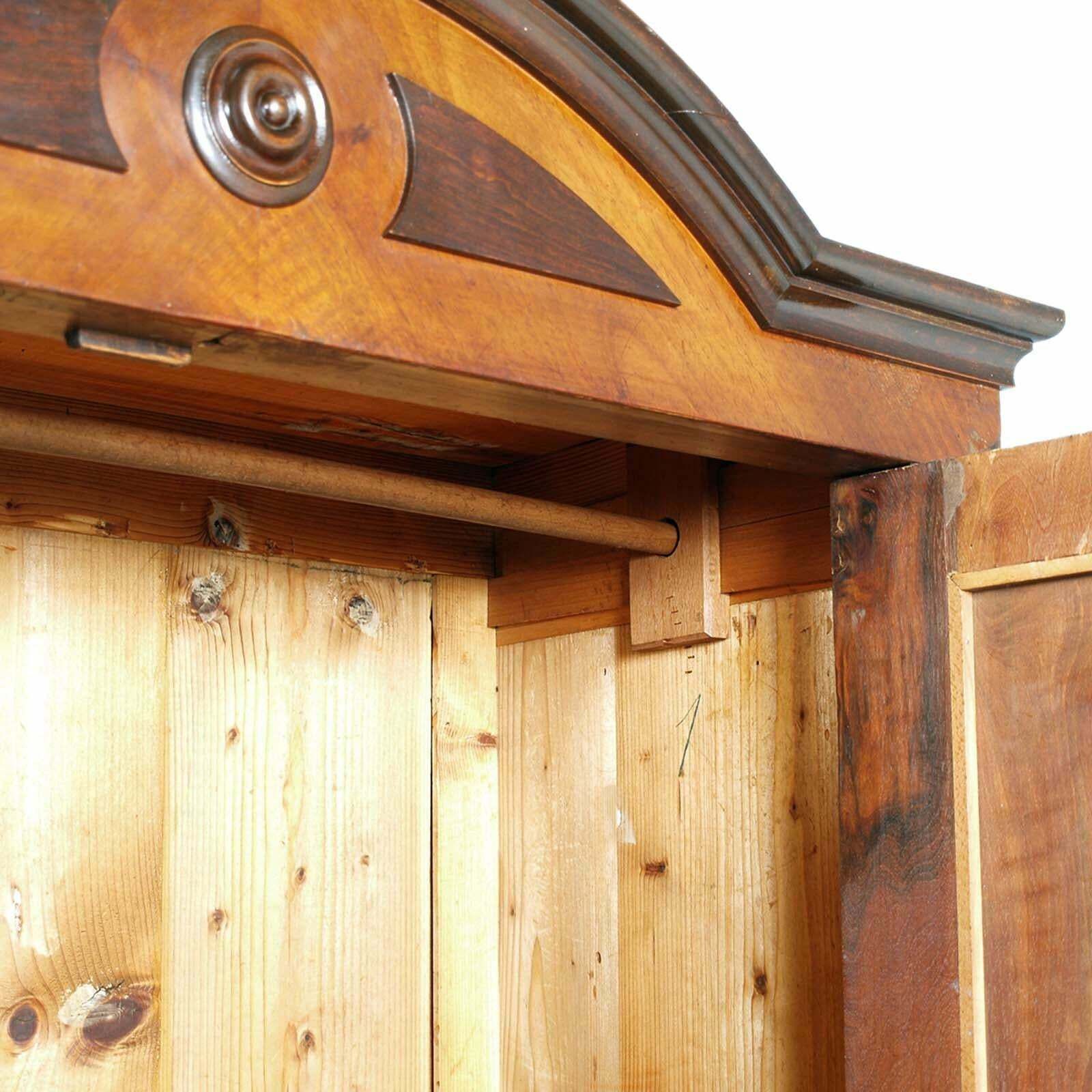 19th Century Austrian Biedermer Wardrobe , Walnut And Walnut Veneer Wax Polished photo Furniture