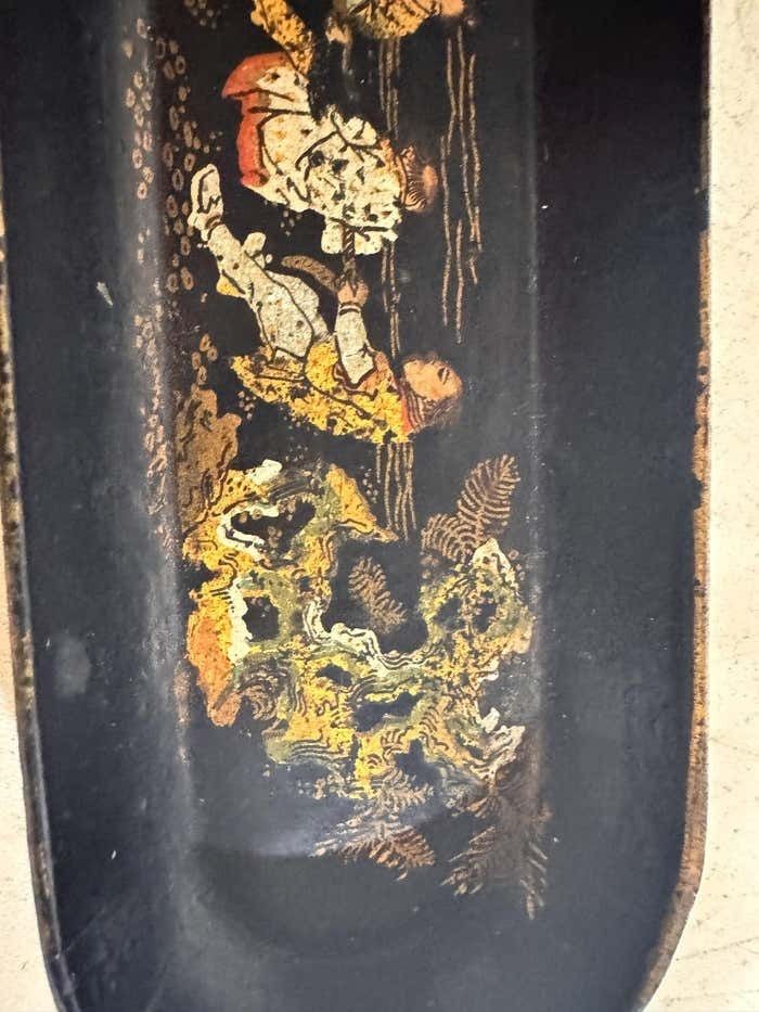 Wood Pen Holder Black And Gold Color Japan 19th Century photo Home Decor