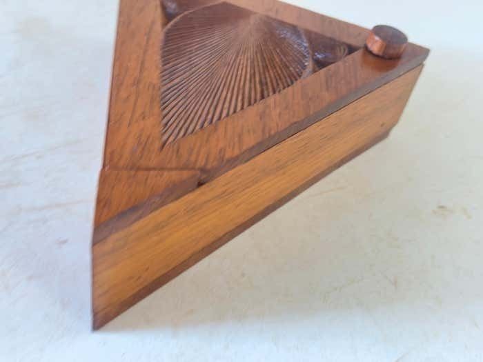 Decorative And Jewelry Box In Wood With Geometrical Pattern France 1970 photo buy