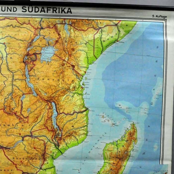 Countrycore Mural Vintage Map Wall Chart Rollable Poster Central South Africa photo Art