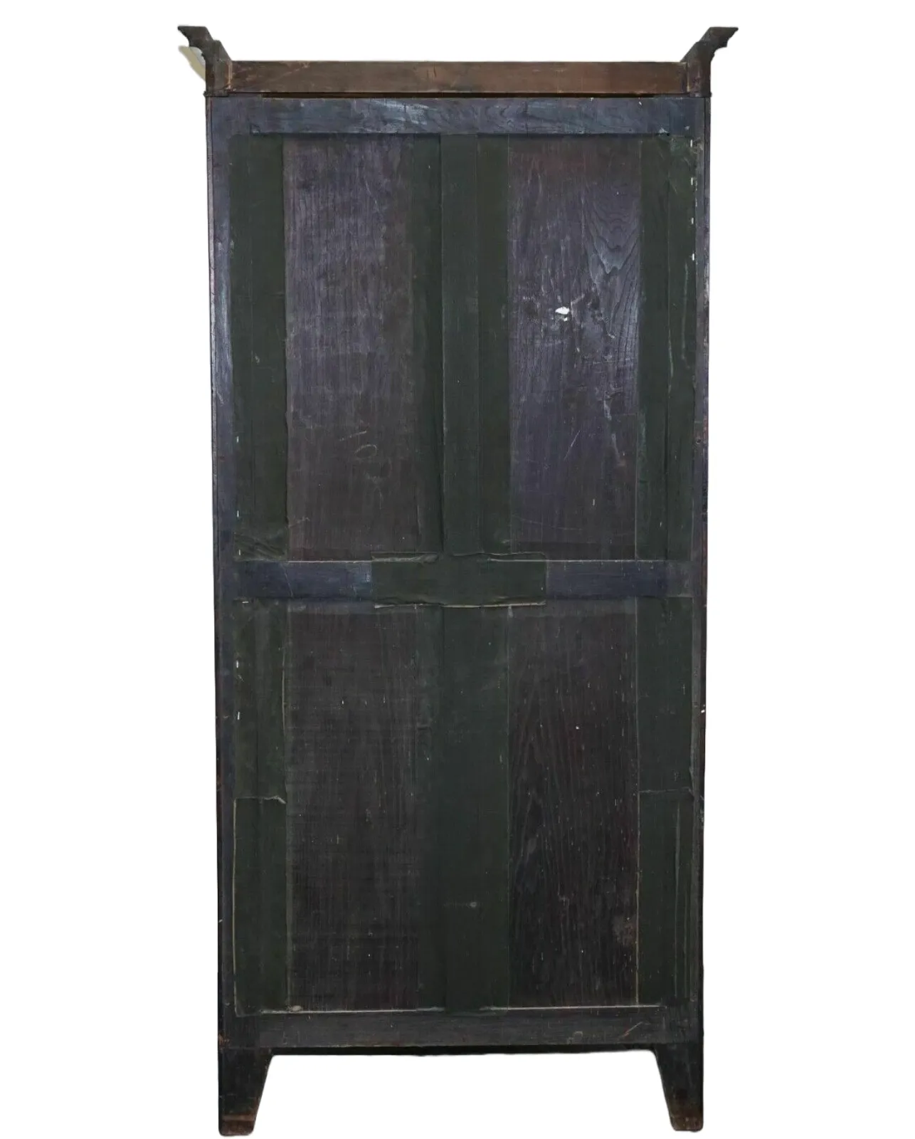 Edwardian 1900s Bow Fronted Wardrobe With Brass Lining photo vintage