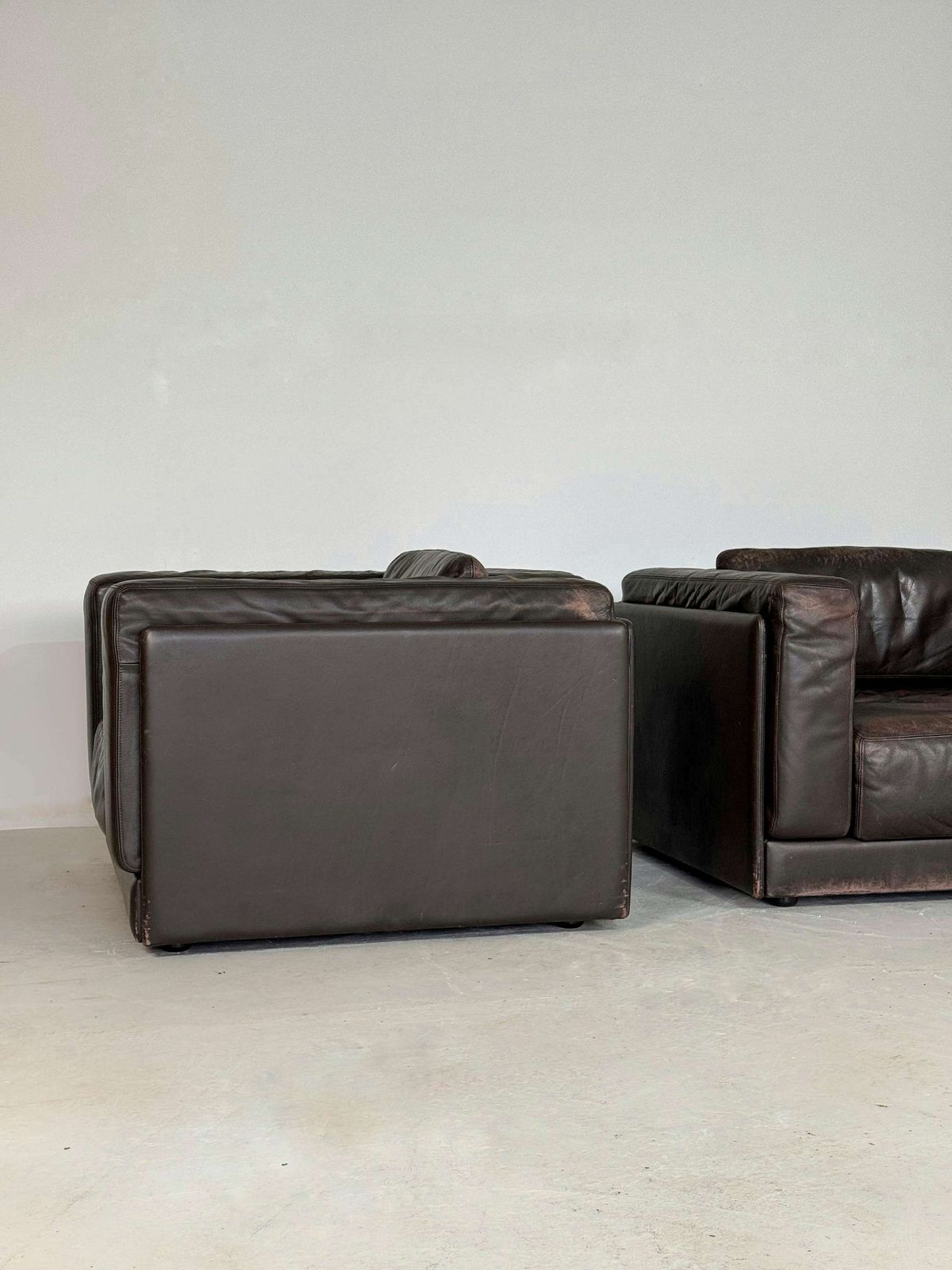 Brown Leather Durlet Pair Of Armchairs, Belgium photo vinterior