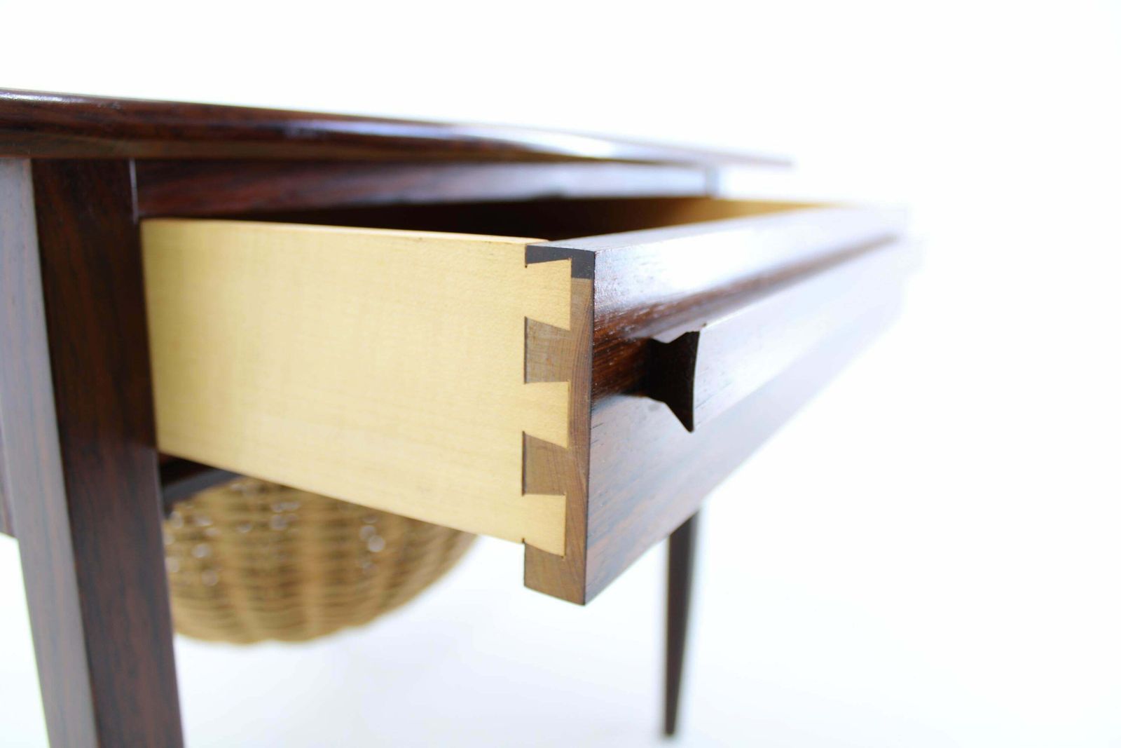 1960s Johannes Andersen Palisander Folding Sewing Table By Silkeborg, Denmark photo vintage