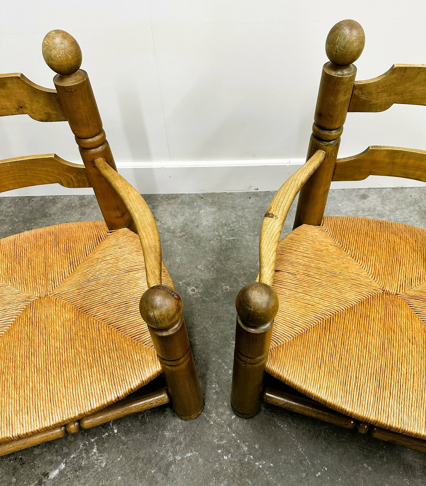 Pair Of Charles Dudouyt Low Rushed Easy Armchairs, 1940s, Set Of 2 photo for sale
