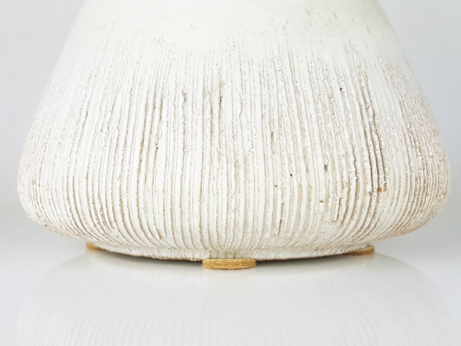 Italian White Ivory Ceramic Vases By La Bottega, 1970s, Set Of 2 photo buy