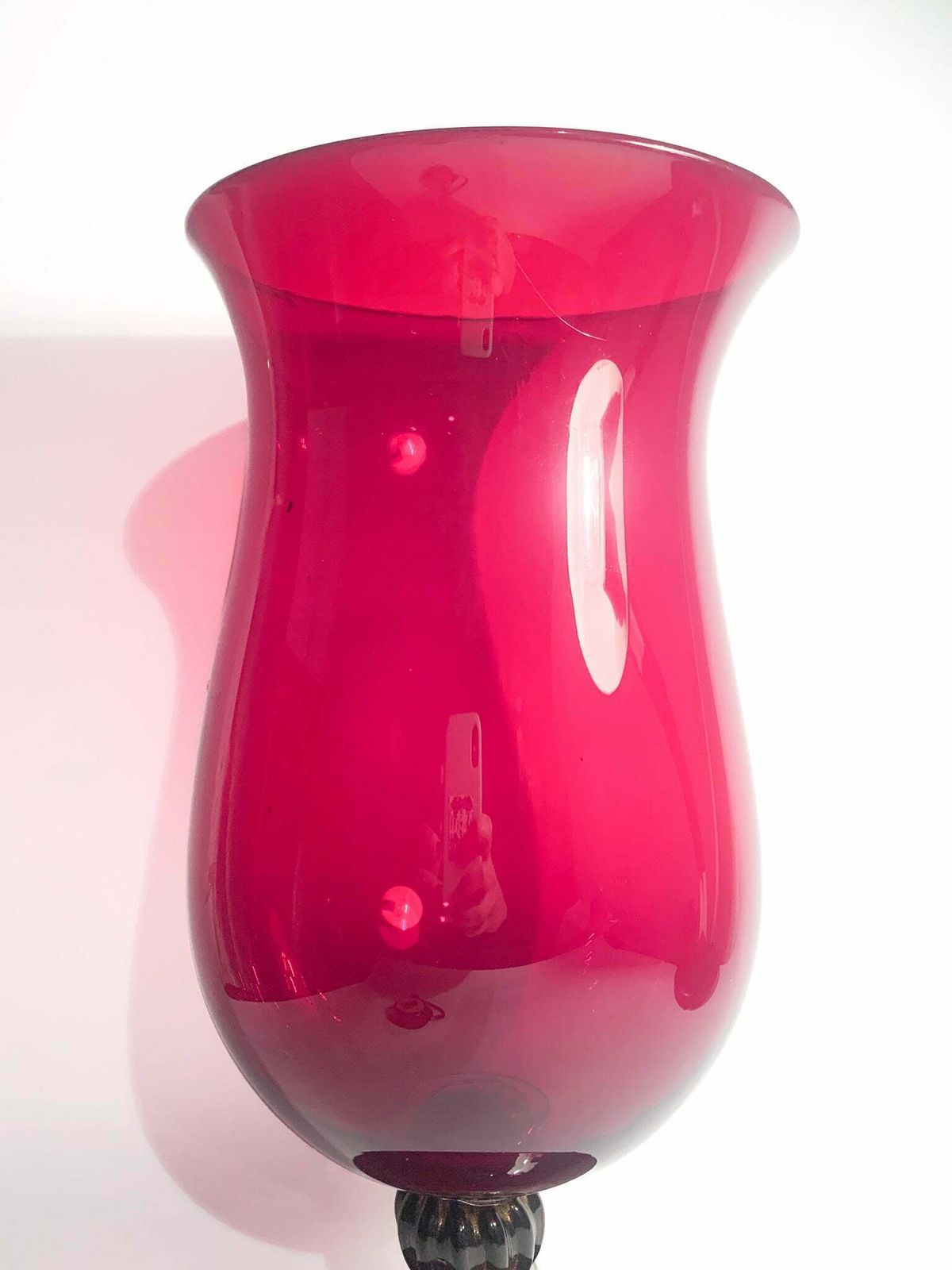 Hand Blown Bordeaux Murano Glass Cup Vase From The 1980s photo furniture
