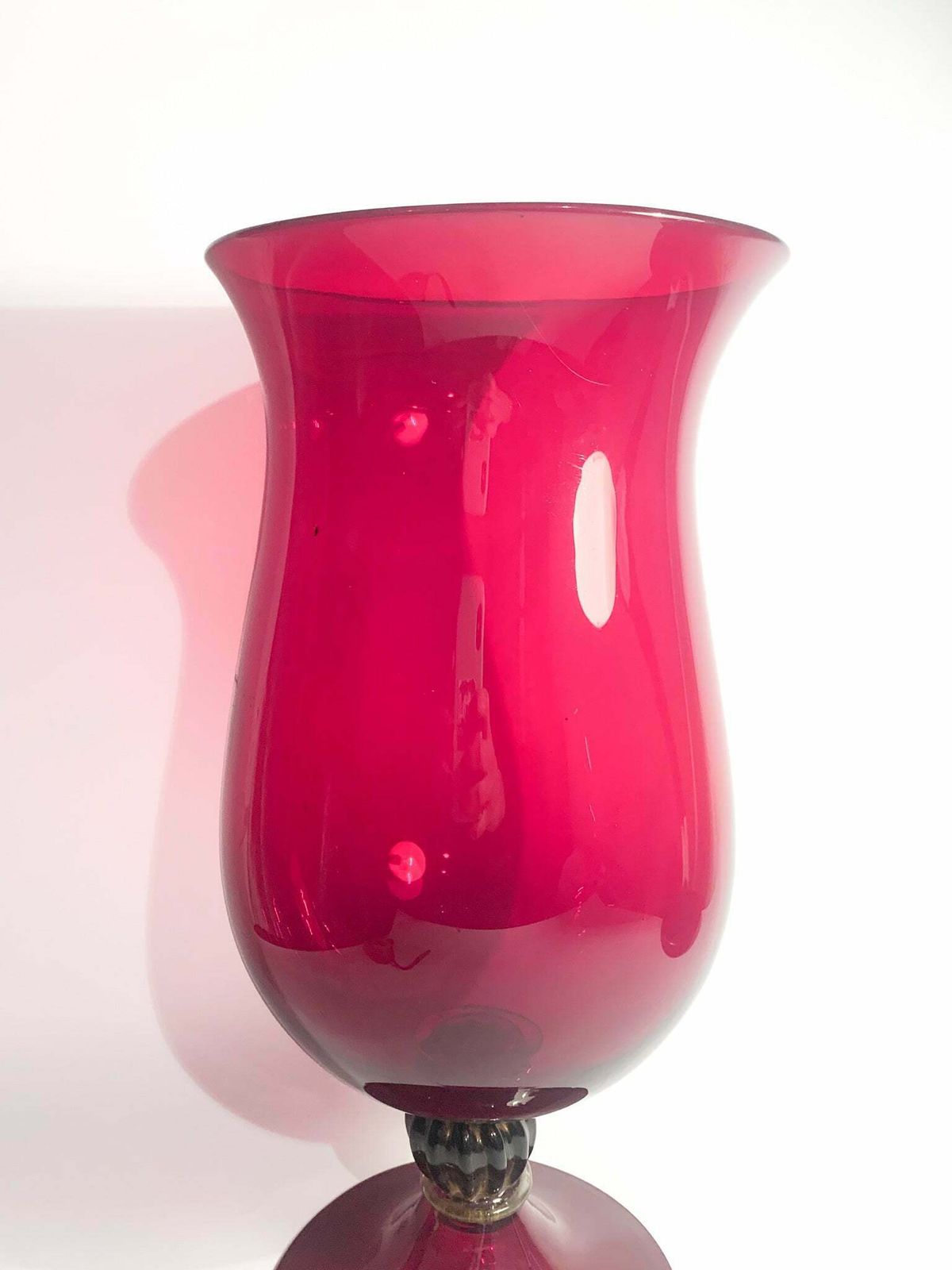 photo furniture Hand Blown Bordeaux Murano Glass Cup Vase From The 1980s