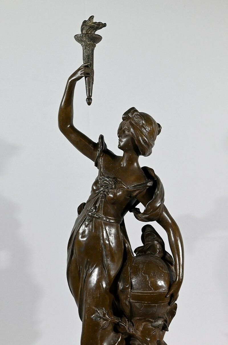 Art Sculpture “Science”, By A. Moreau – Late 19th Century photo