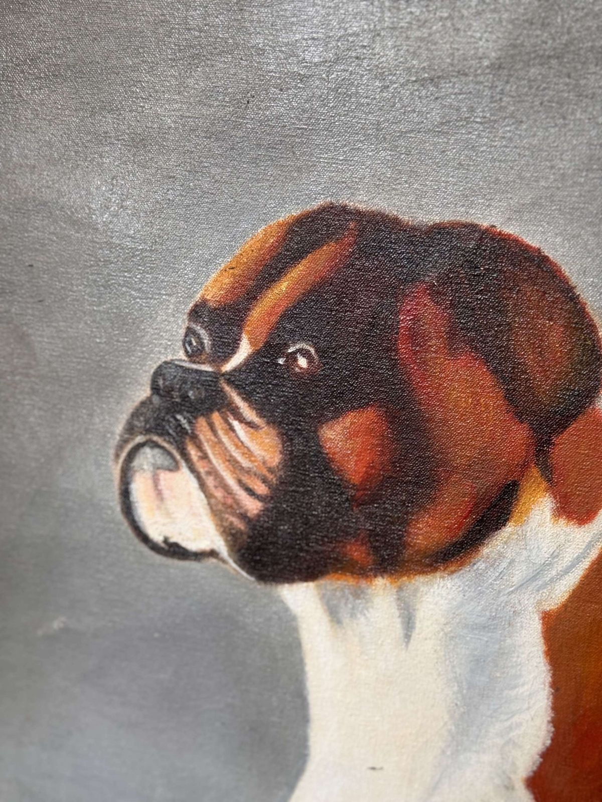 Large Oil Painting Of A Boxer Dog photo for sale
