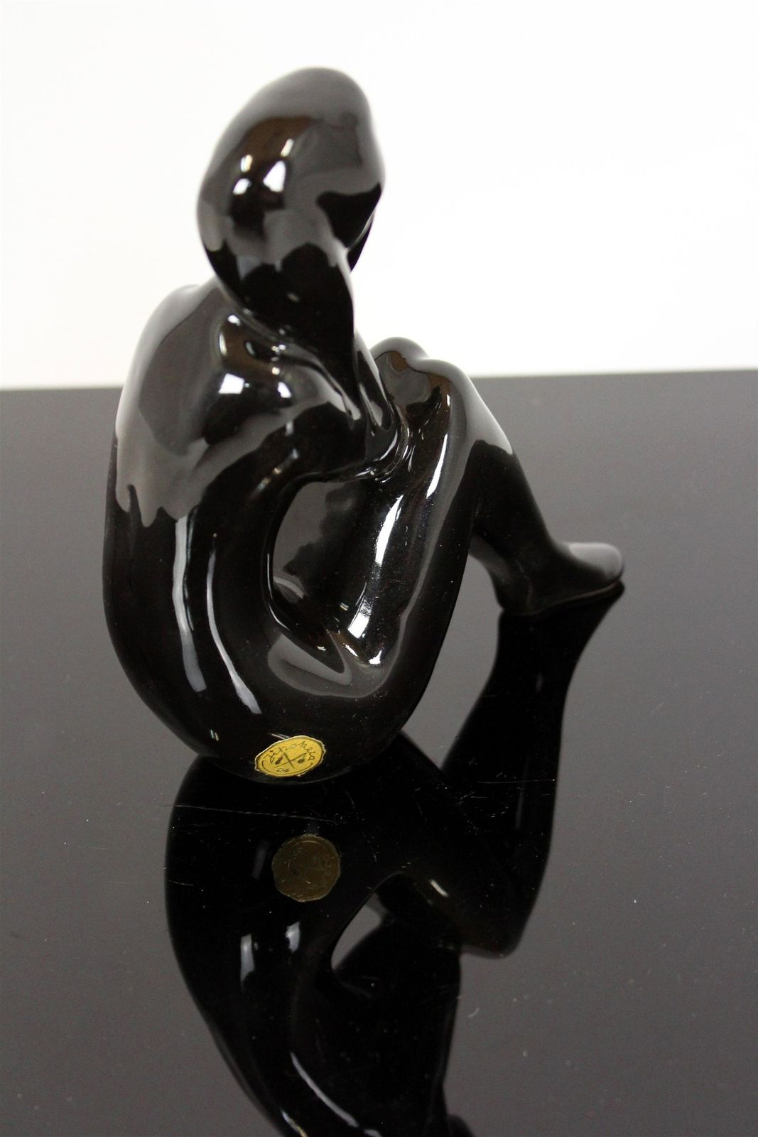 Figurine Of A Woman, Jihokera Bechyne Czechoslovakia, 1960s photo vintage
