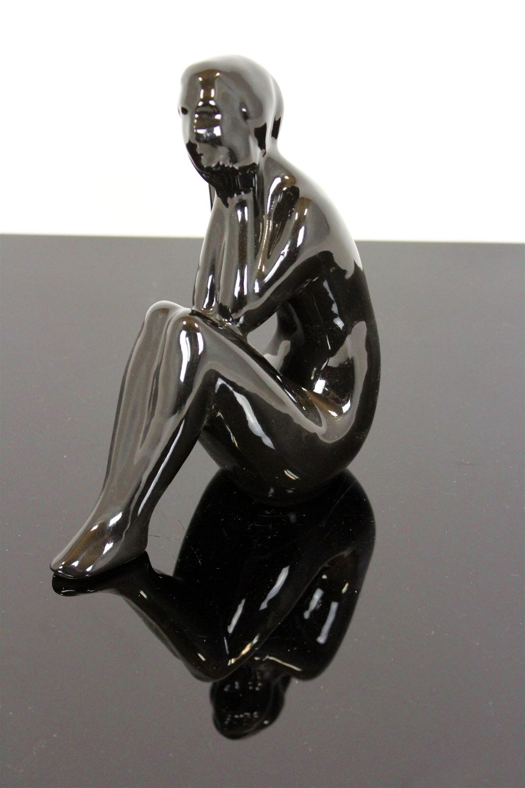 Figurine Of A Woman, Jihokera Bechyne Czechoslovakia, 1960s