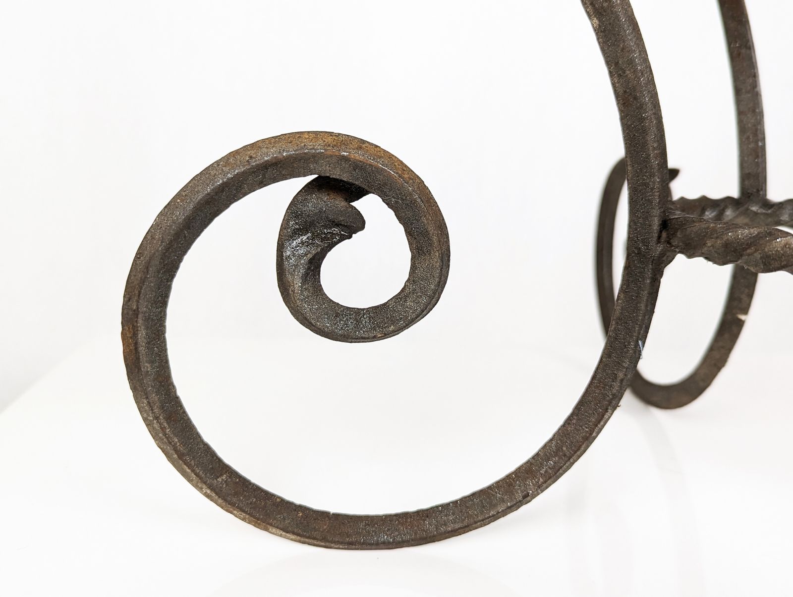 photo for sale Hand Crafted Wrought Iron Pedestal From The Early 1900s Attributed To Alessandro Mazzucotelli