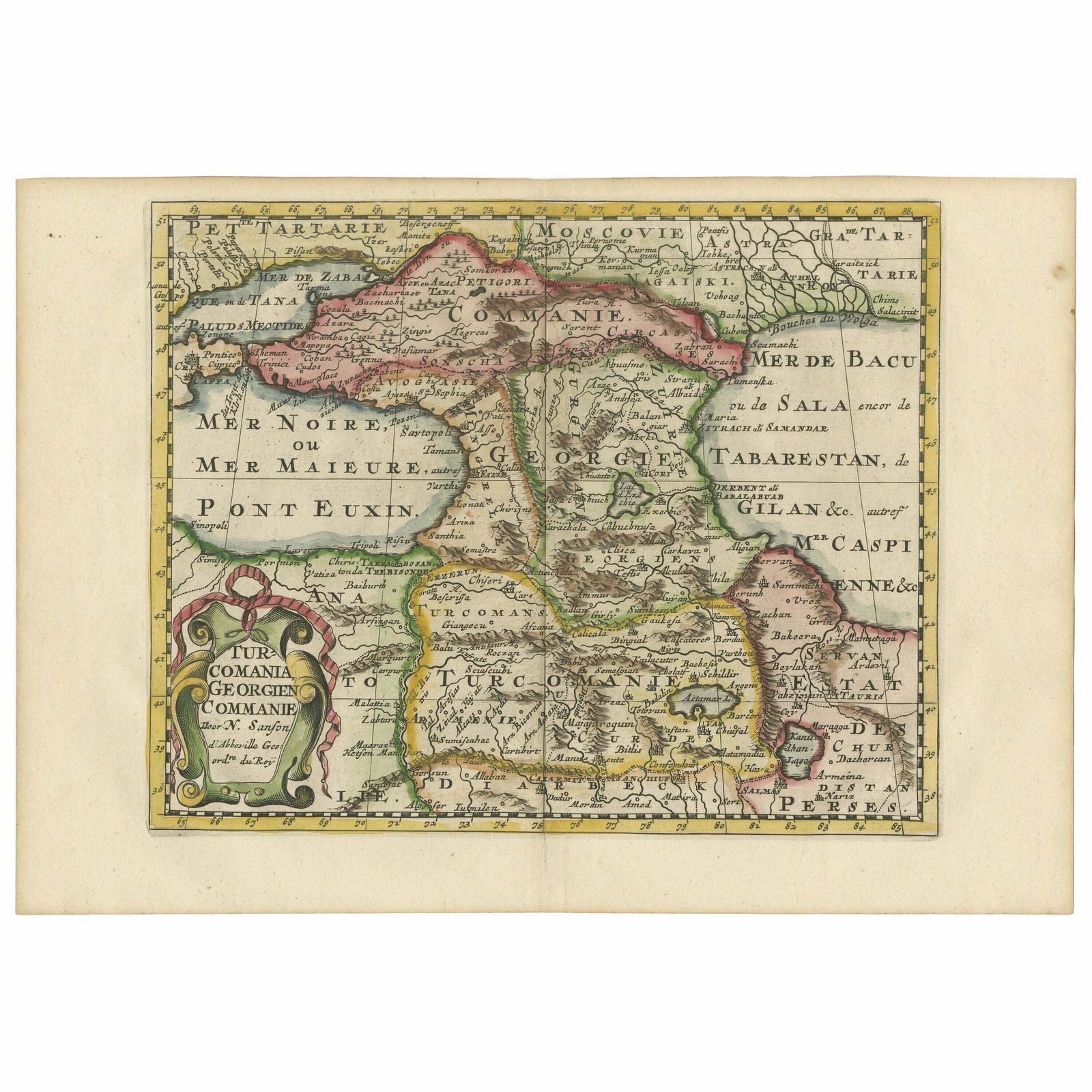 Historical Map Of The Black Sea And Surrounding Regions, 1705