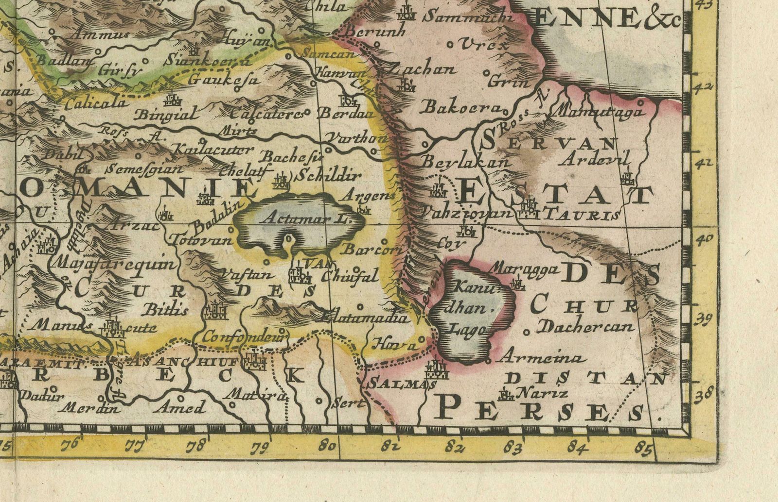 Historical Map Of The Black Sea And Surrounding Regions, 1705 photo furniture