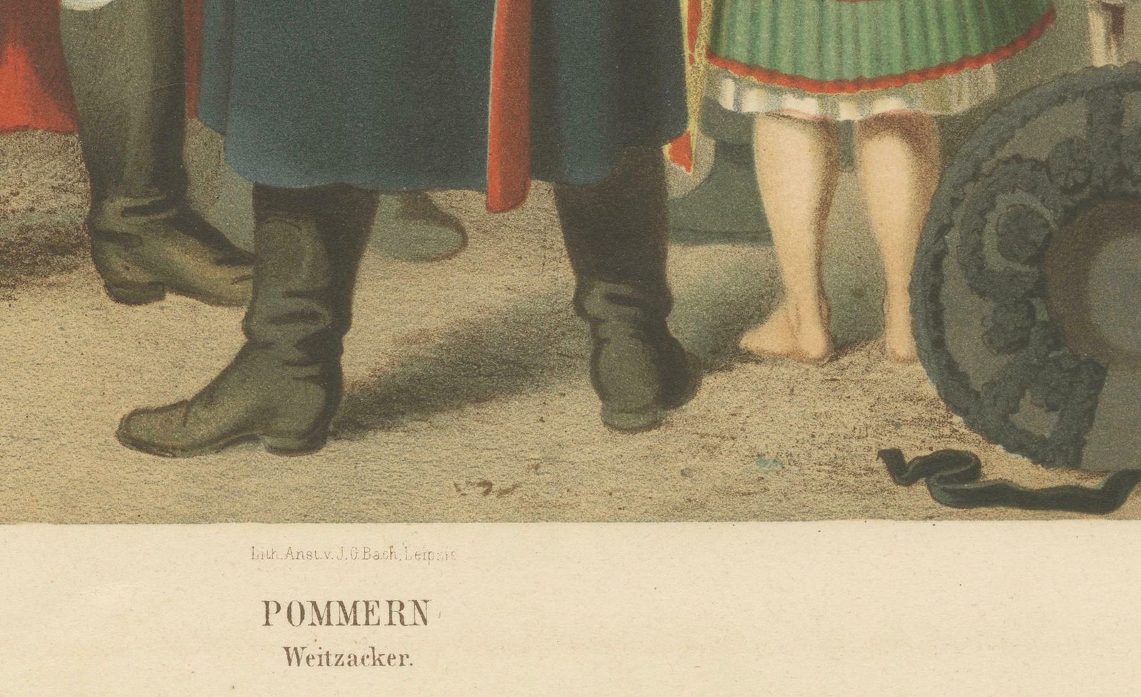 Antique Costume Print Of Traditional Attire Of Pomerania: Weitzacker In 1870 photo Art
