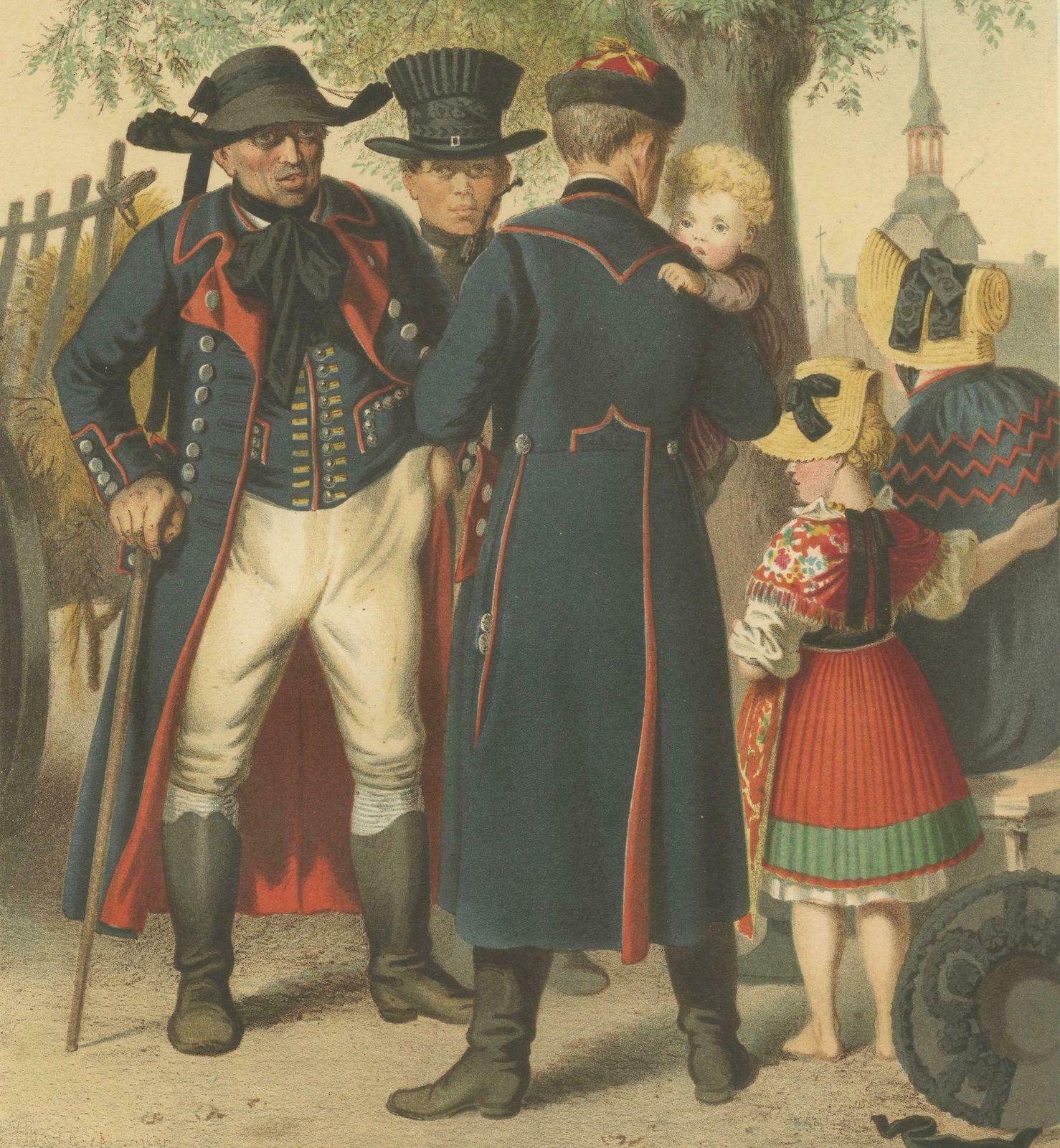 Antique Costume Print Of Traditional Attire Of Pomerania: Weitzacker In 1870 photo vintage