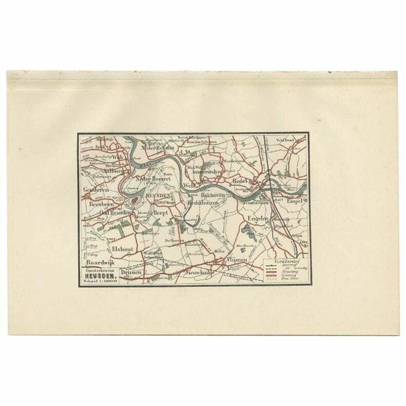 Antique Map Of The Region Of Heusden By Craandijk, 1884