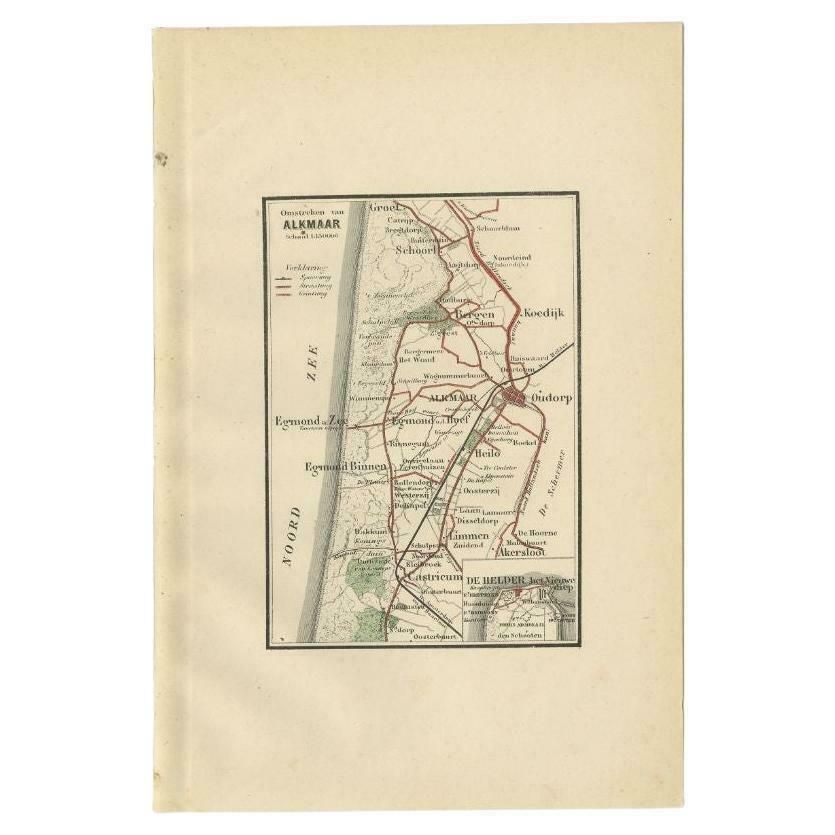 Antique Map Of The Region Of Alkmaar By Craandijk, 1884