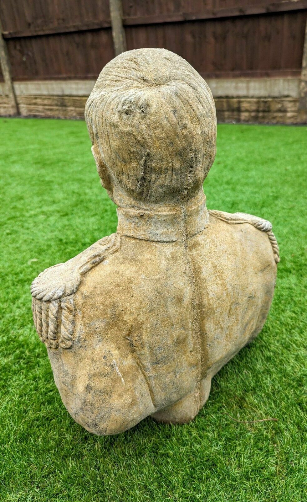 Vintage Napoleon Bonapartegarden Bust Ornemant English Stone 0200. photo Garden Decor