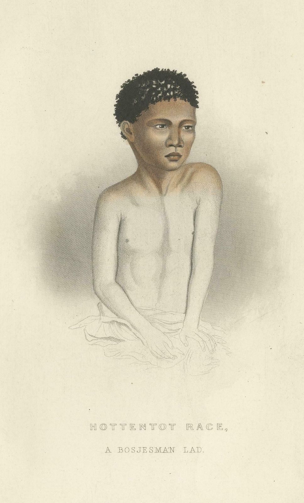 Antique Print Of A Young Boy Of The San People By Pickering, 1850 photo Art