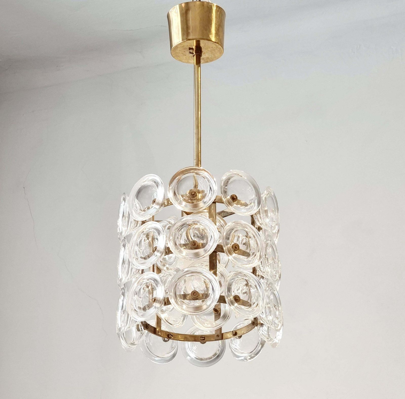 Carl Fagerlund, Glass & Brass Pendant, Fagerhult/Orrefors, Scandinavian Modern photo furniture