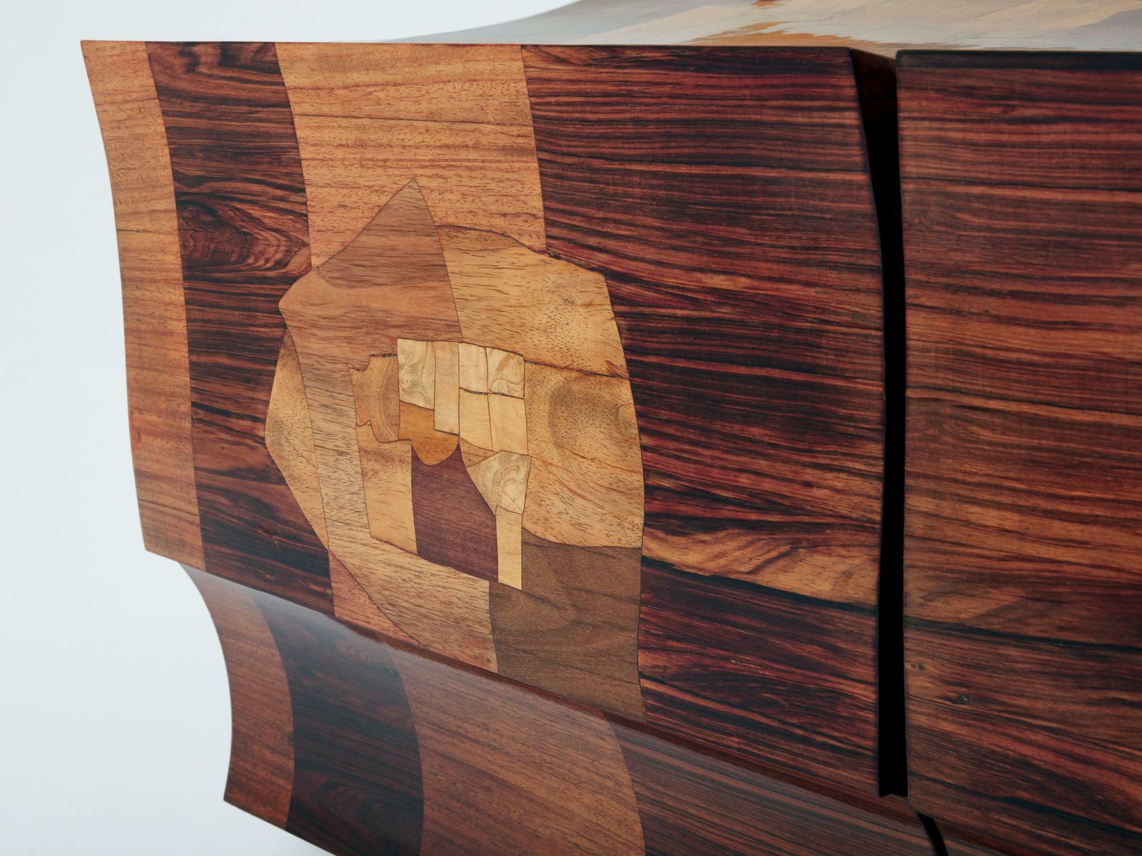 Cabinet bar Michel Lefevre en placage et marqueterie, 1960 photo vinterior