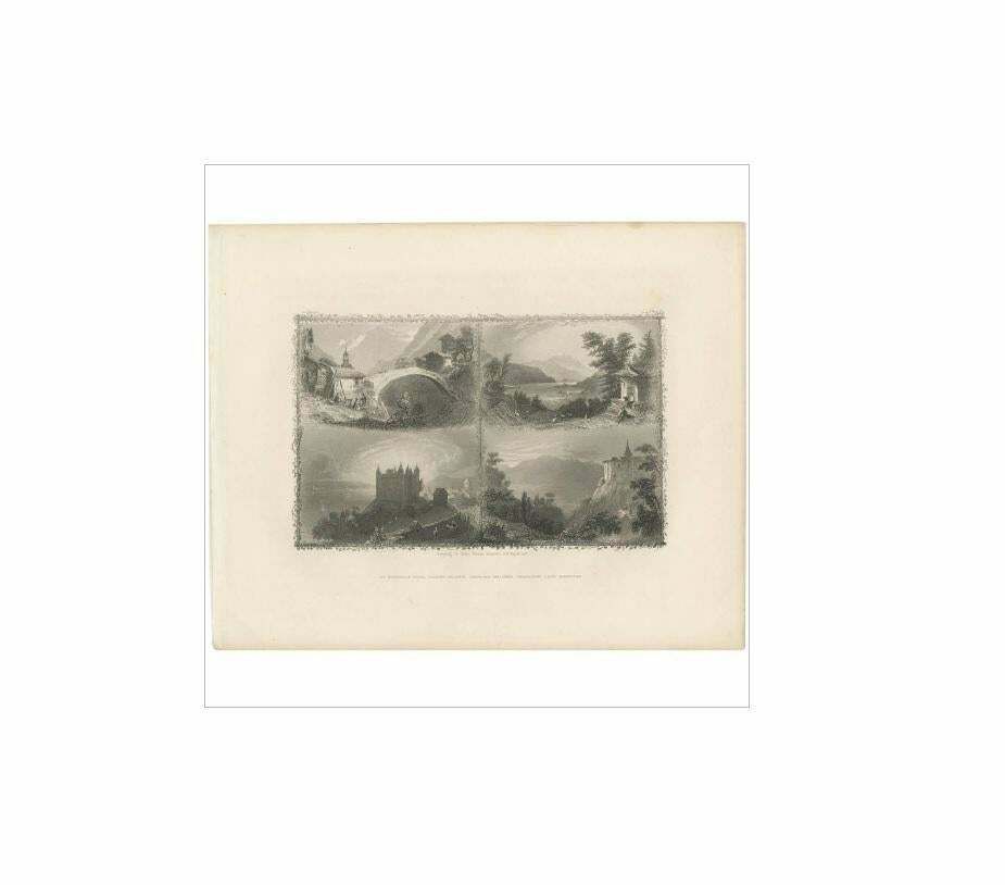 Antique Print With Views Of Switzerland By A.H. Payne, Circa 1850 photo Art