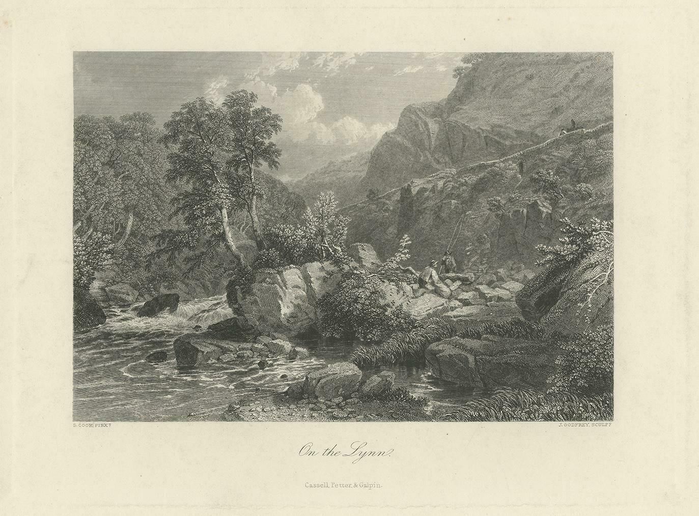 Antique Print Of The River Lyne By Cassell, Circa 1870 photo Art