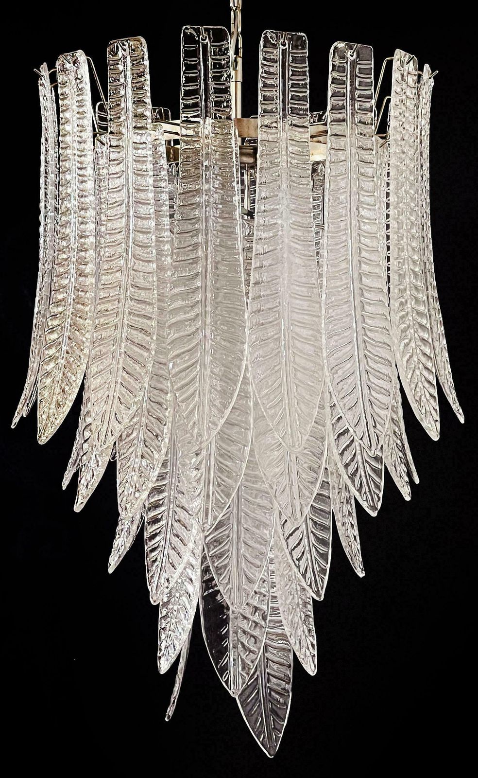 Magnificent Huge Italian Murano Felci Glass Chandelier   52 Glasses