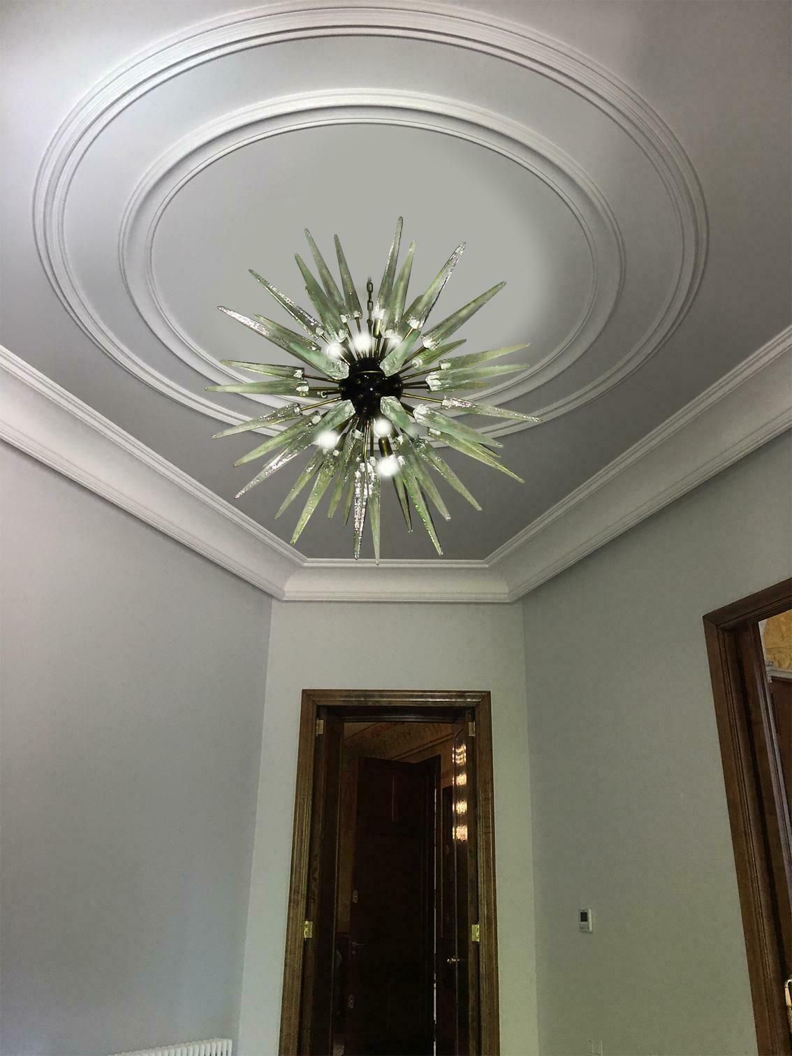 Exceptional Pair Of Glass Sputnik Chandeliers, Murano photo buy