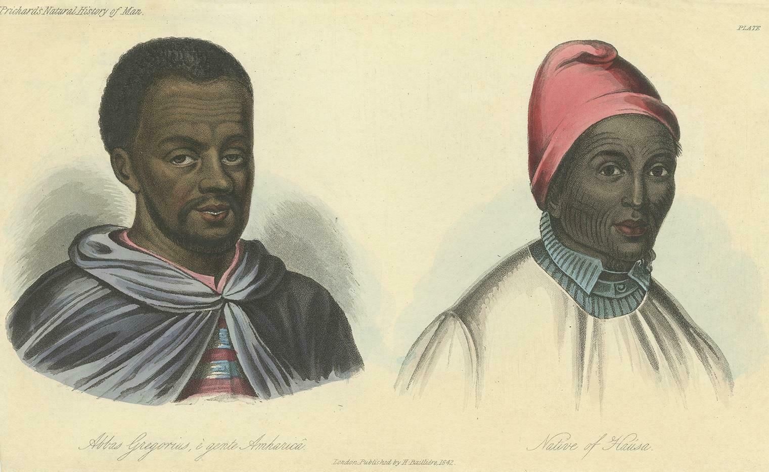Antique Print Of A Native Of Ethiopia And West Africa By Prichard, 1842 photo Art