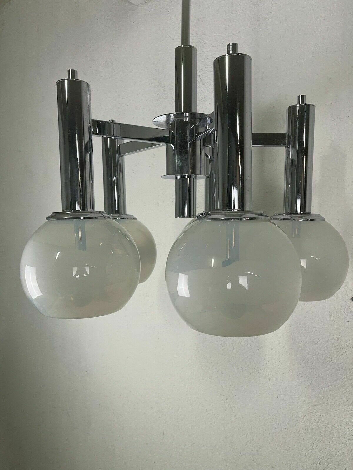 Murano Glass Steel Chandelier 5 Lights Poli Sotis 1960s Vintage Design photo buy