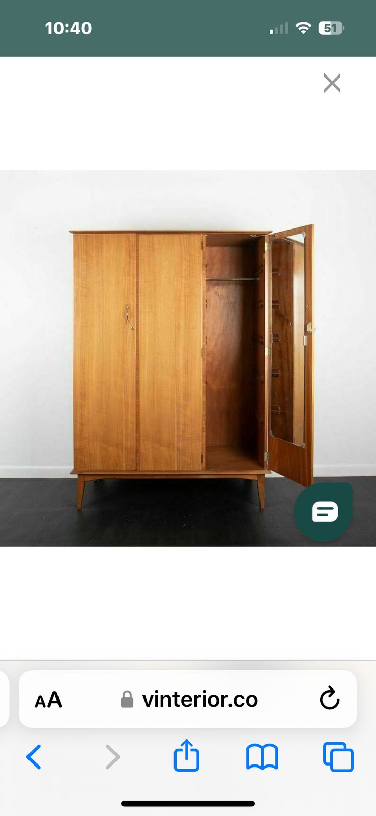 Alfred Cox Mid Century Walnut Triple Wardrobe photo furniture