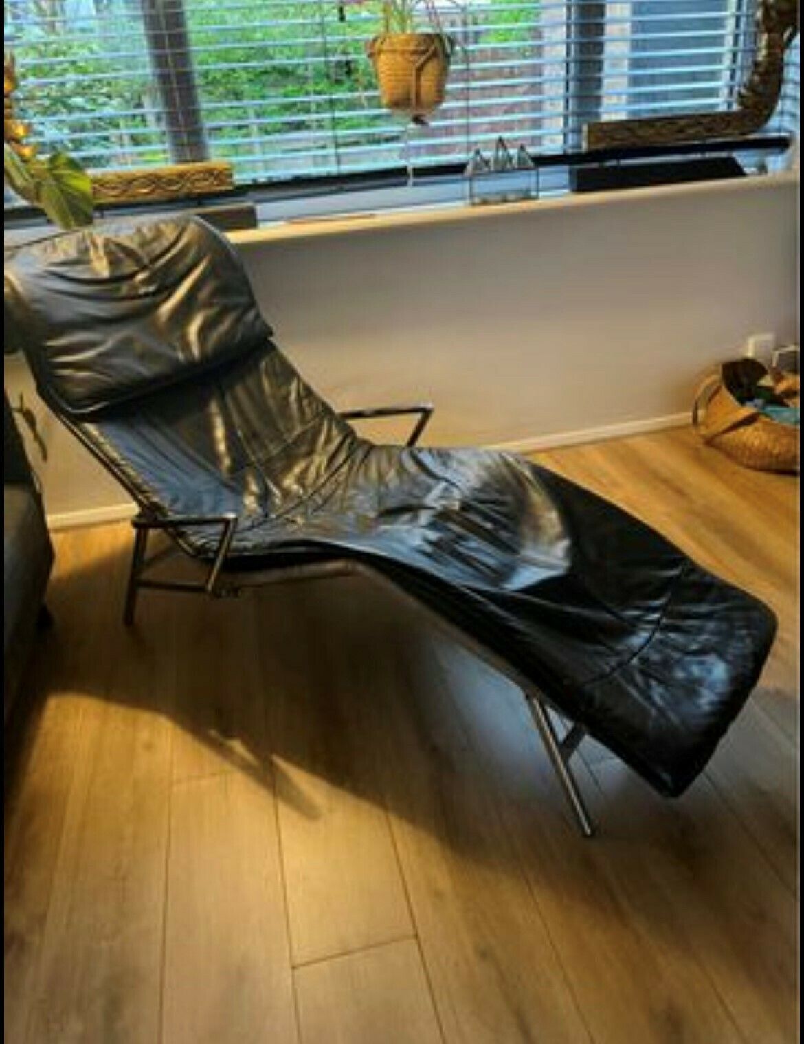 Vintage Late Mid Century Kebe A/S Hornslet Danish Leather Chaise Lounge Chair photo for sale