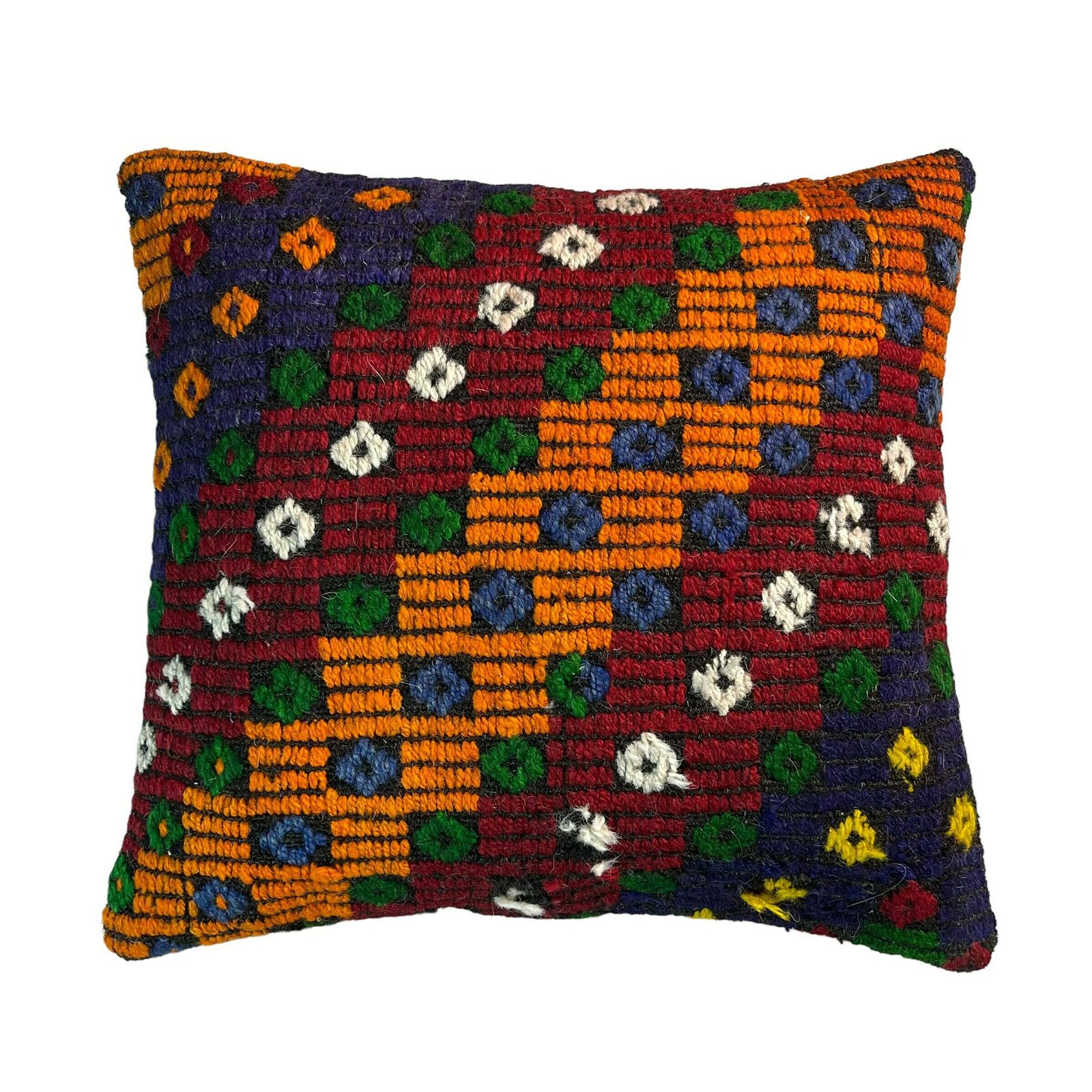 Ethnic Kilim Pillow, 18x18 Pillow Cover, Bohemian Kilim Pillow, Handwoven Kilim Pillow, Sofa Throw Pillow, Meditation Kilim Cover photo vintage