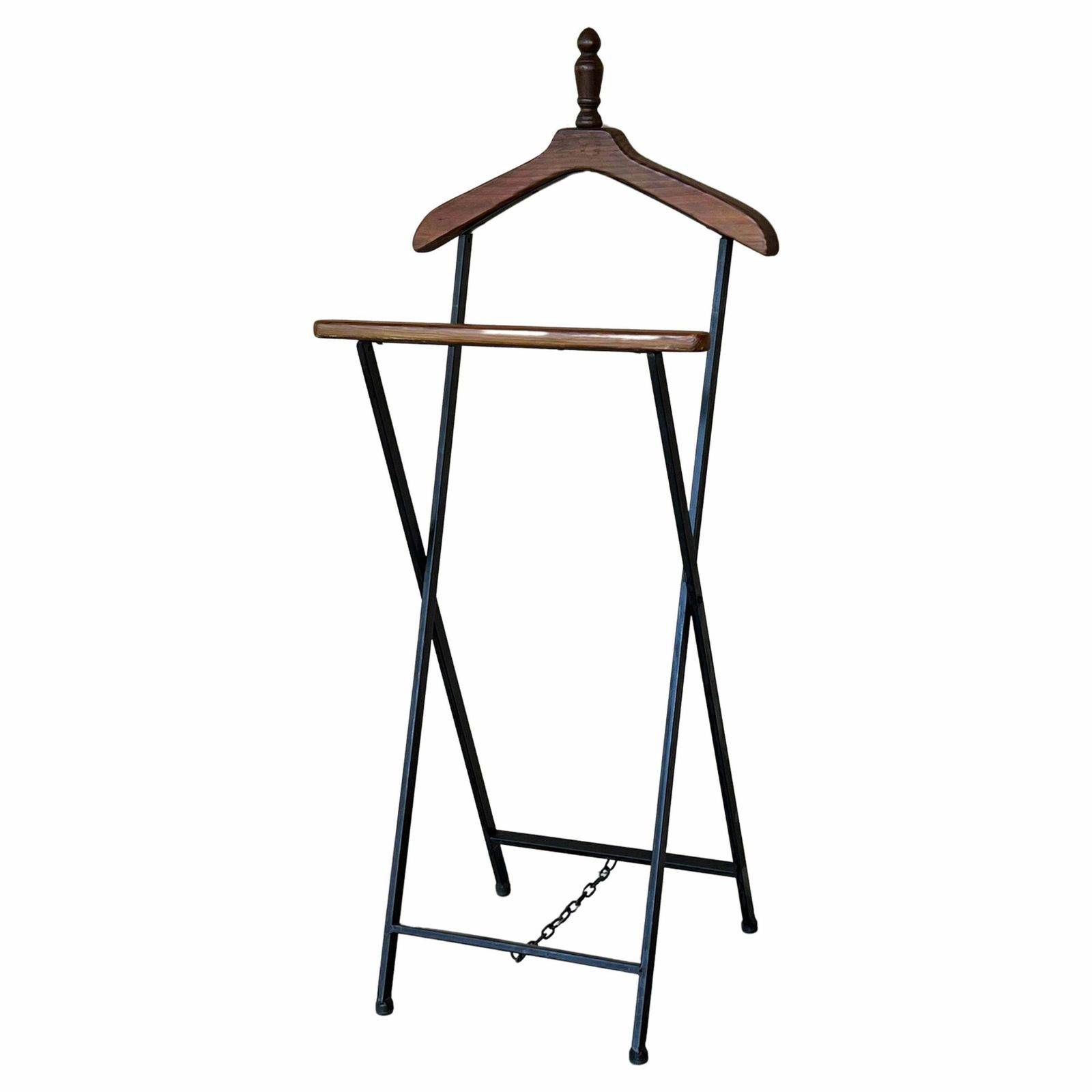 Valet de chambre vintage en bois de hêtre et fer, dans le style de Ico Parisi