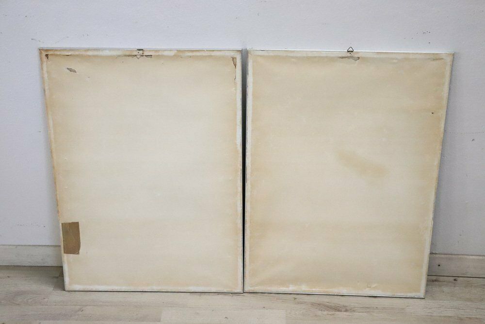 Stefano Colombo, Abstract Compositions, 1970s, Tempera On Paper, With Frame, Set Of 2 photo vinterior