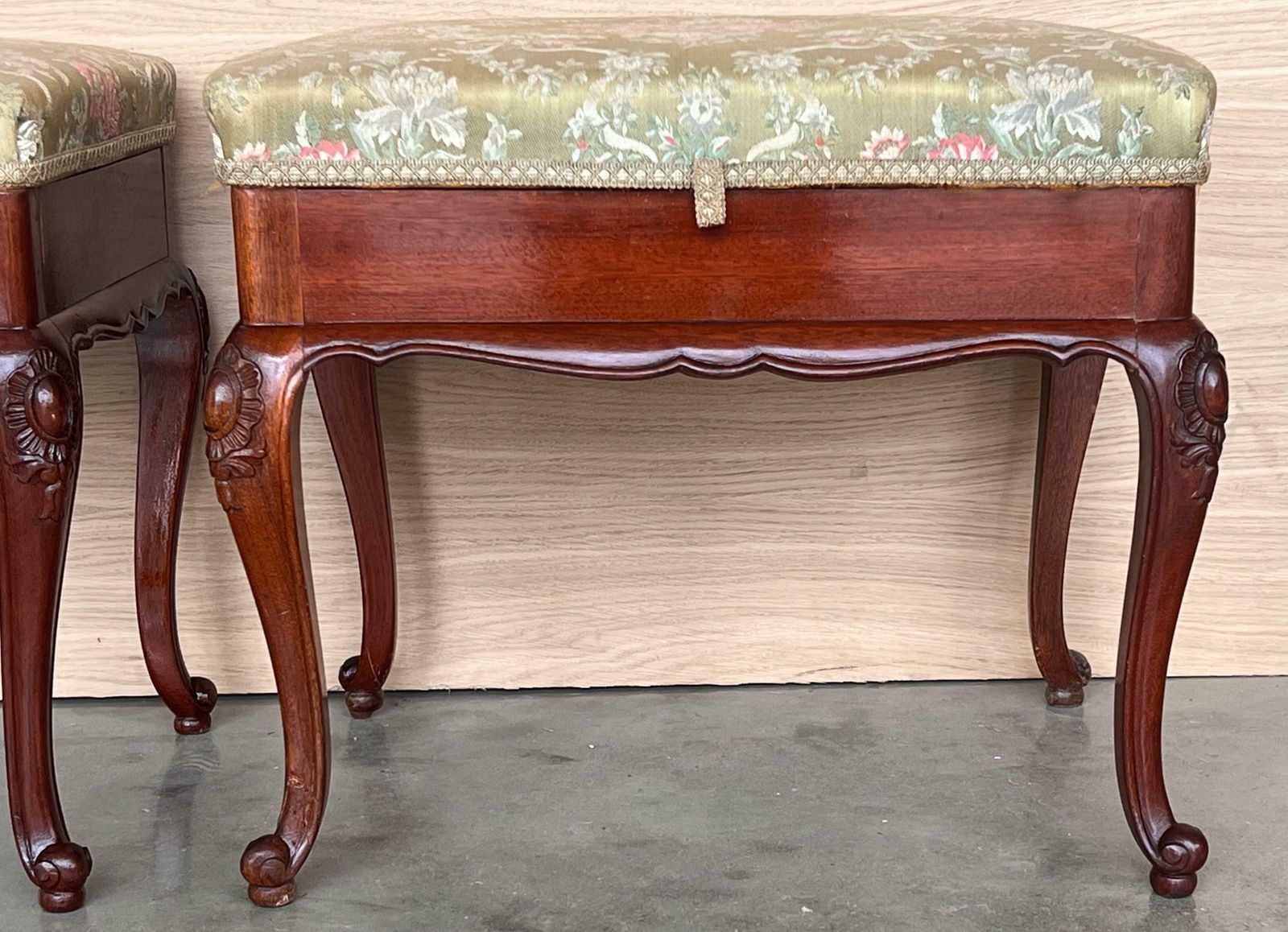 photo furniture Pair Of 20th Century Spanish Folding Up Footstools