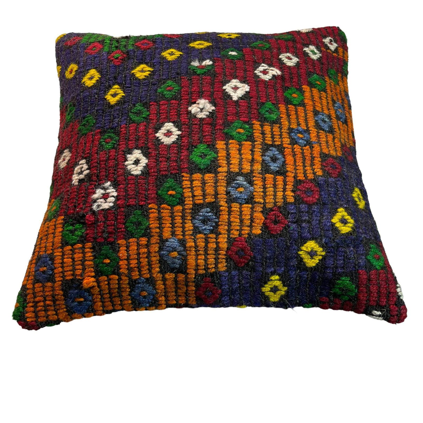 Ethnic Kilim Pillow, 18x18 Pillow Cover, Bohemian Kilim Pillow, Handwoven Kilim Pillow, Sofa Throw Pillow, Meditation Kilim Cover photo vinterior