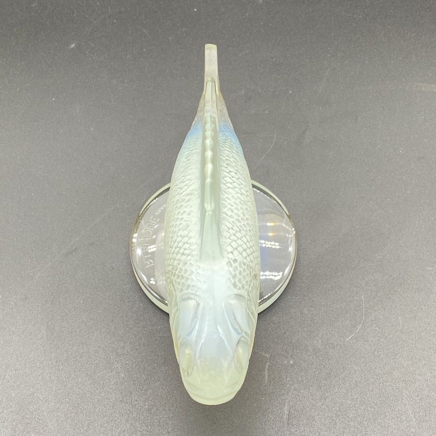 photo for sale A R.Lalique Perch Mascot In Opalescent Glass.