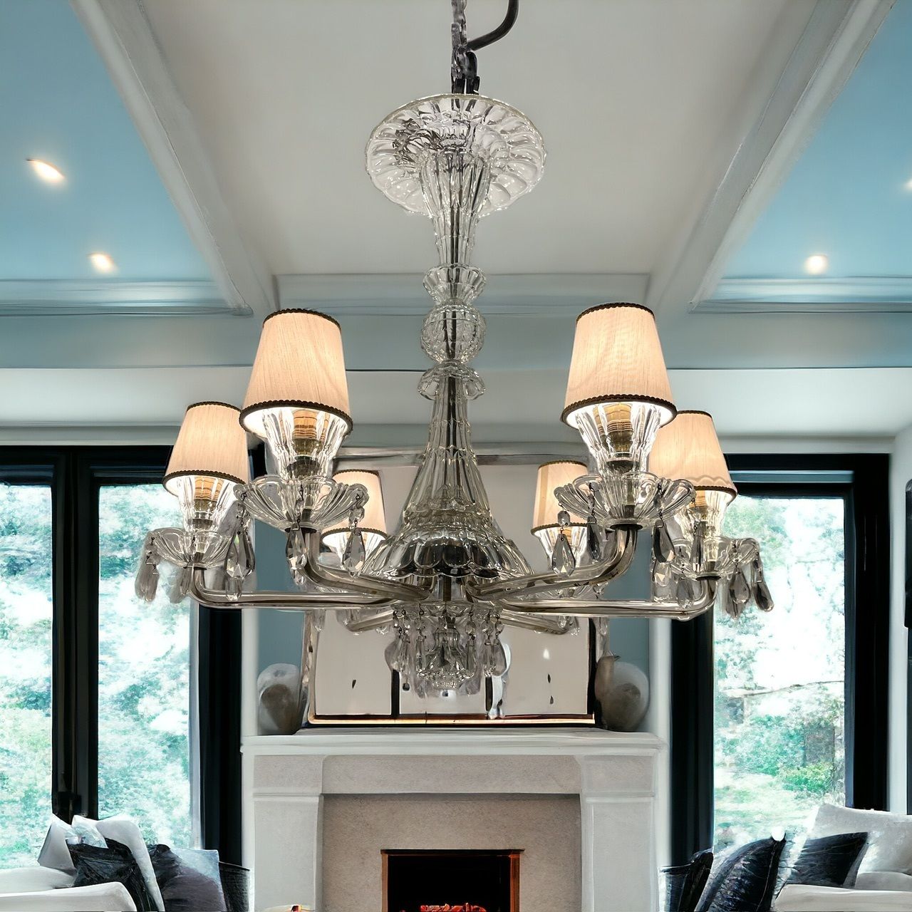 Large Art Deco Murano Glass Chandelier 1940’s photo 1950.0