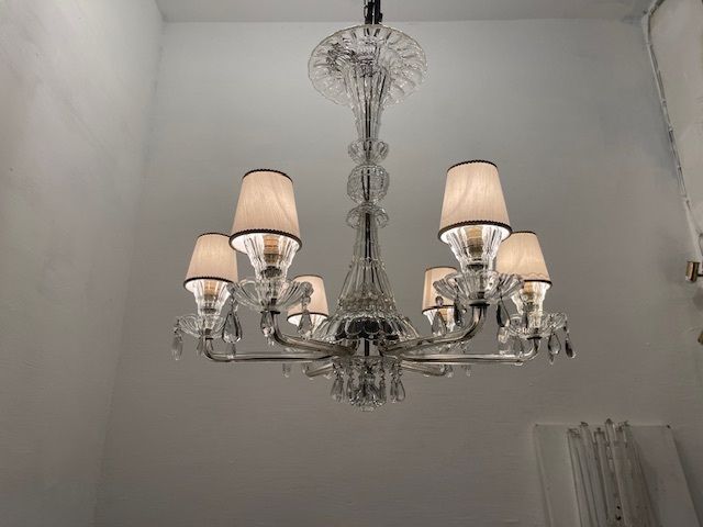 Large Art Deco Murano Glass Chandelier 1940’s photo vintage