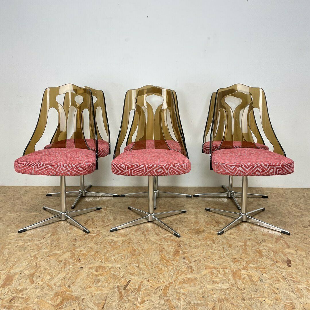 Mid Century 1960s Smoked Perspex Chairs And Glass Table photo buy