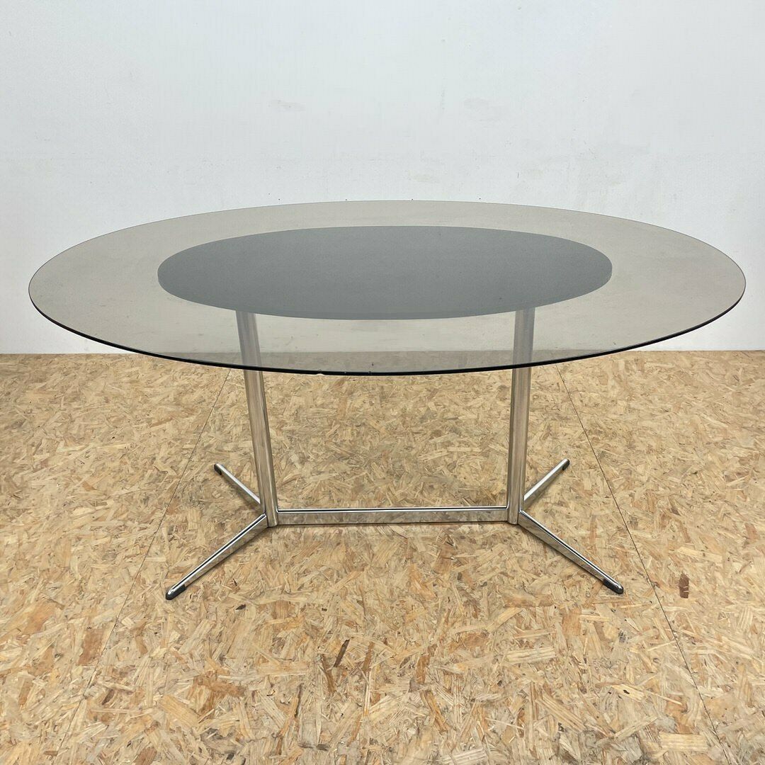 700.0 Mid Century 1960s Smoked Perspex Chairs And Glass Table photo